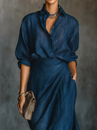 Despina | Women's Wrap Top Maxi Skirt Two-Piece Set