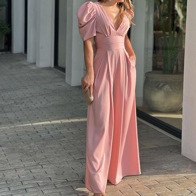 Diana | Women's V-Neck Voluminous Elegant Jumpsuit