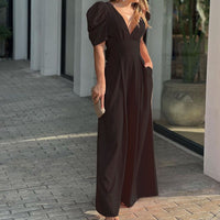 Diana | Women's V-Neck Voluminous Elegant Jumpsuit