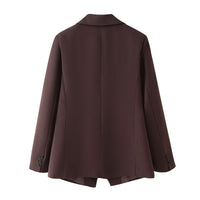 Diana | Women's Pockets Elegant Blazer in Brown