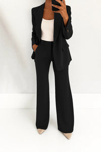 Diantha | Women's Long-sleeve blazer and Trousers Two-Piece Suit in Black