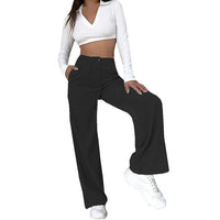 Dilwen | Women's Wide Leg Corduroy Pants in Black