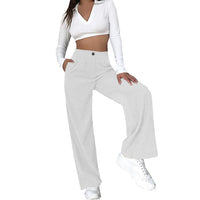 Dilwen | Women's Wide Leg Corduroy Pants in White