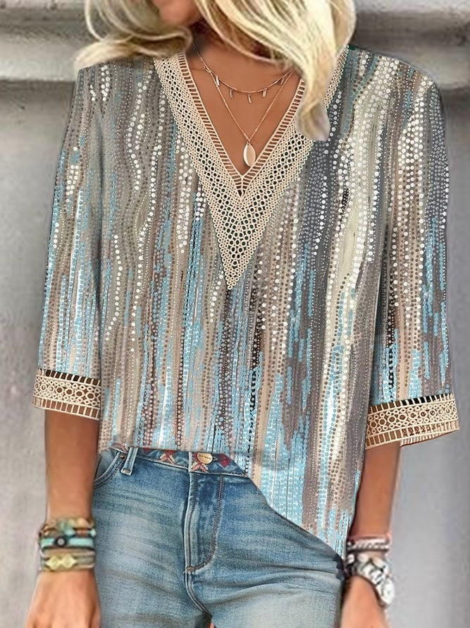 Dinah | Women's Lace Elegant Top in Gray
