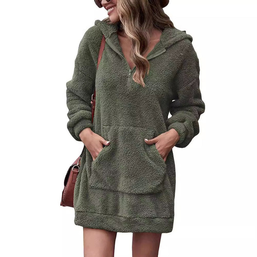 Dionne | Women's Hooded Fleece Dress – Casual Dress