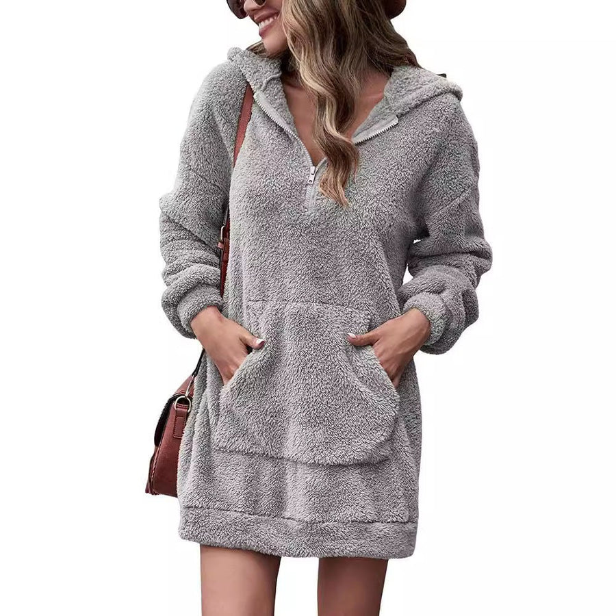 Dionne | Women's Hooded Fleece Dress – Casual Dress