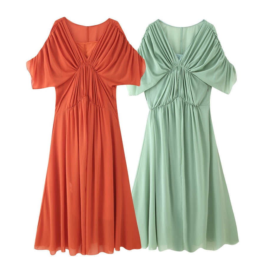 Dionysia | Women's Flowing Ruched Elegant Maxi Dress