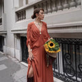 Dionysia | Women's Flowing Ruched Elegant Maxi Dress