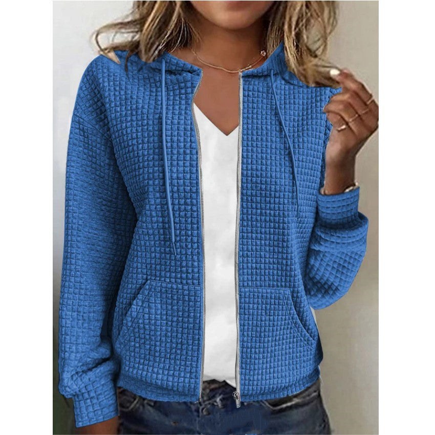Dominica | Women's Textured Cardigan in Blue
