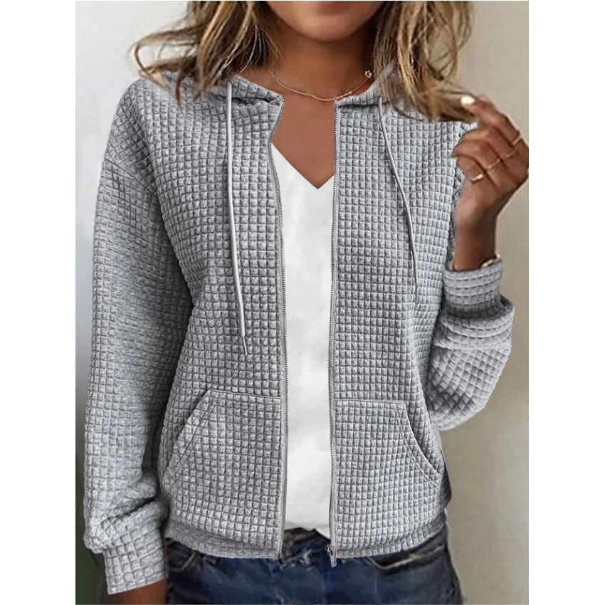 Dominica | Women's Textured Cardigan in Gray
