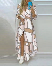 Dominique | Women's Dress – Casual Dress in White Pink
