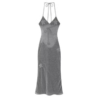 Donatella | Women's Floral Maxi Dress in Gray
