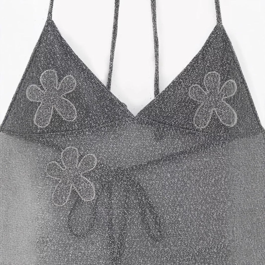 Donatella | Women's Floral Maxi Dress in Gray