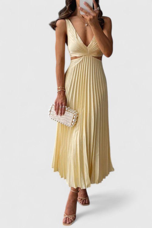 Doriane | Women's Sleeveless Pleated Wedding Guest Dress