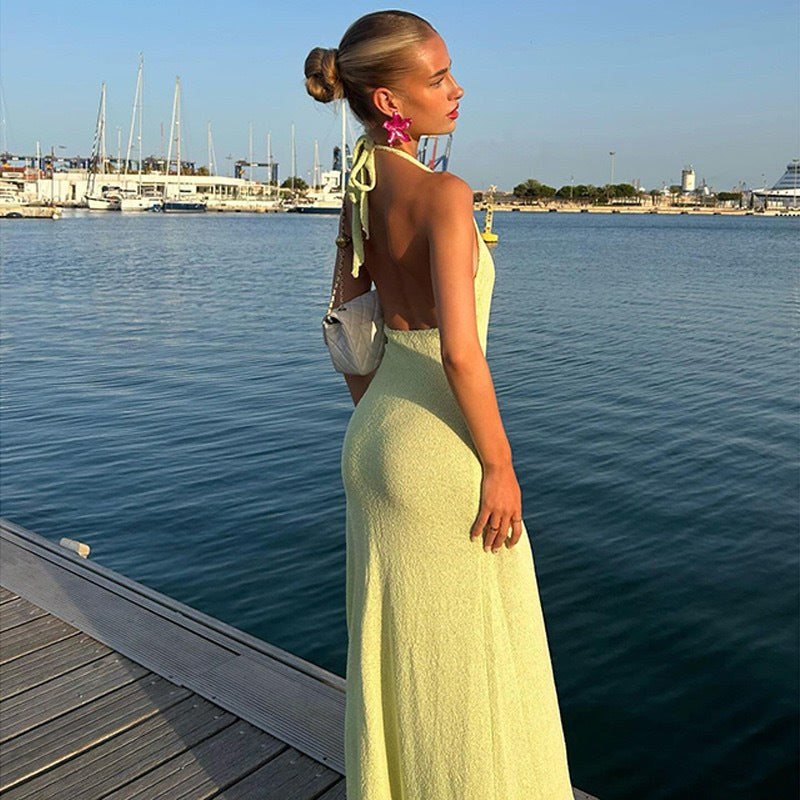 Doriane | Women's V-Neck Floral Maxi Dress in Green
