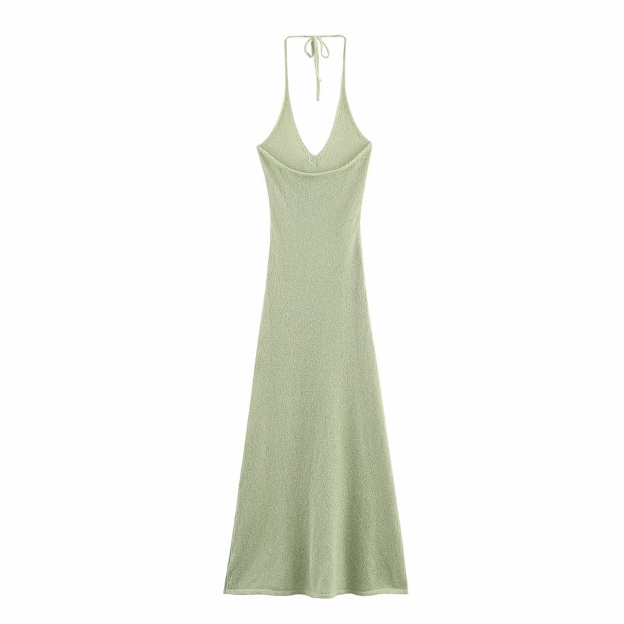 Doriane | Women's V-Neck Floral Maxi Dress in Green