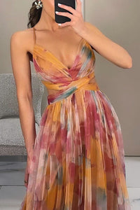 Dorinda | Women's V-neckline Fitted Bodice Maxi Dress