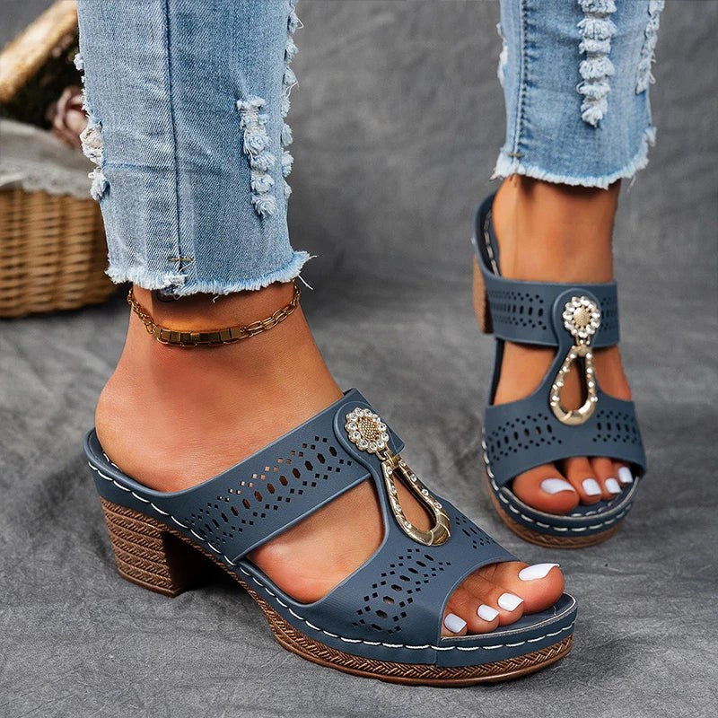 Dorothea | Women's Cutout Strap Wedge Shoes Sandals