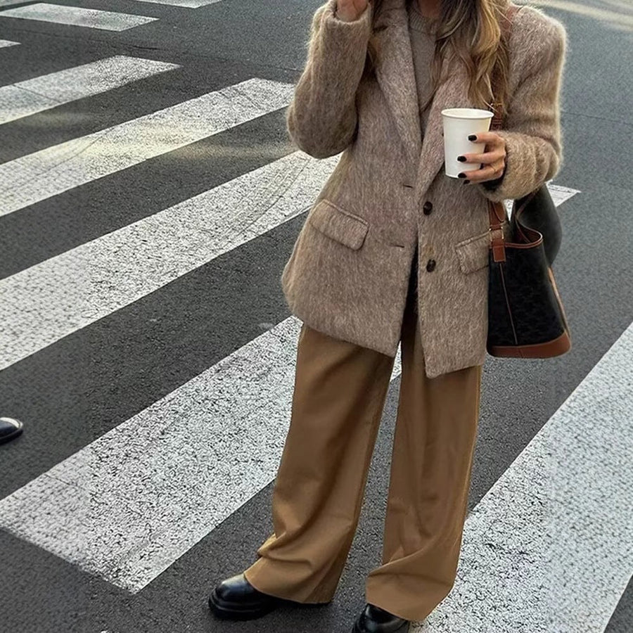 Dorothea | Women's Elegant Blazer in Khaki