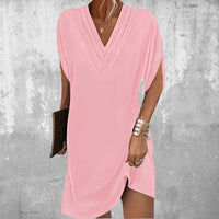 Dorothee | Women's V-neckline Mini Dress in Pink