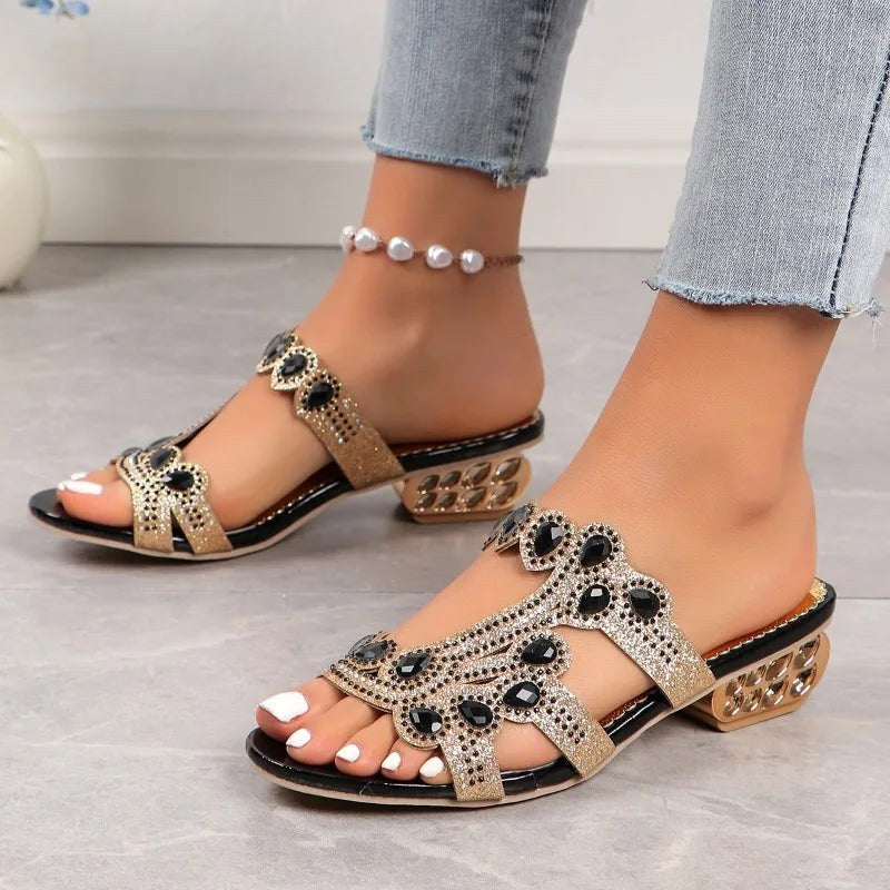 Dove | Women's Decorative Strap Block Heel Style Sandals