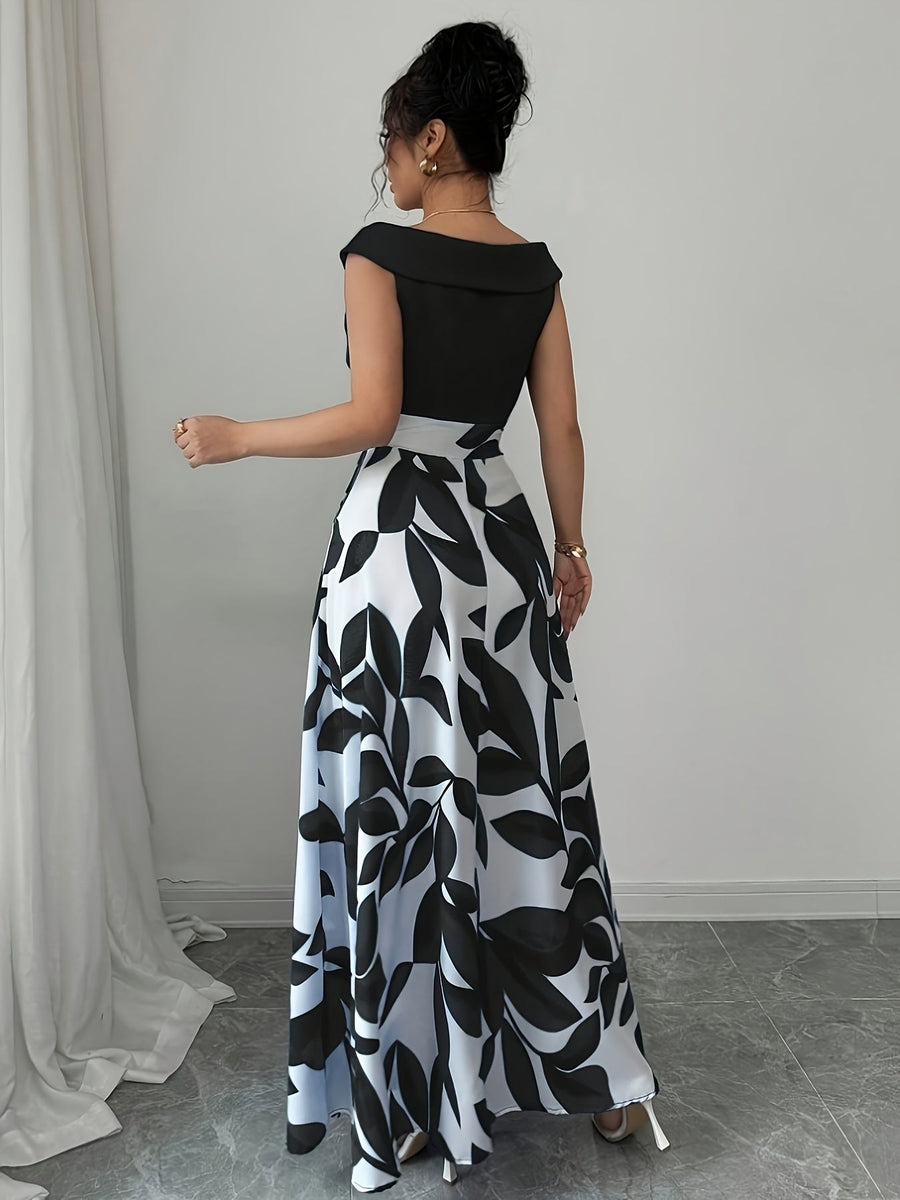 Drucilla | Women's A-Line V-Neck Wedding Guest Maxi Dress