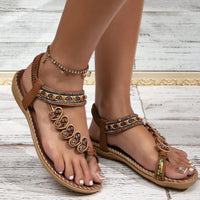 Drusilla | Women's Decorative Strap Flat Sole Design Sandals