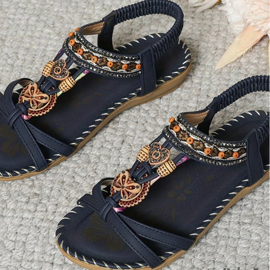 Drusilla | Women's Decorative Strap Flat Sole Design Sandals