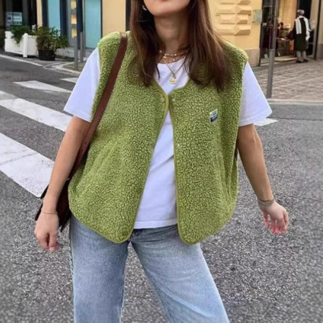 Drusilla | Women's Fleece Vest – Fleece Jacket in Green