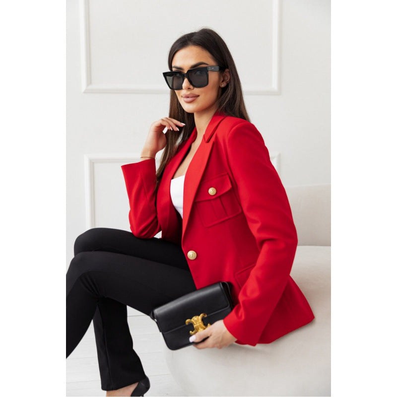 Drusilla | Women's Pockets Elegant Blazer in Red