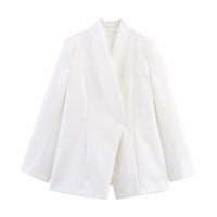 Drusilla | Women's Asymmetric Elegant Modern Blazer in White