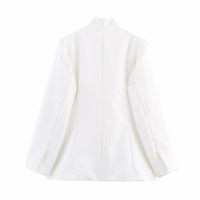 Drusilla | Women's Asymmetric Elegant Modern Blazer in White