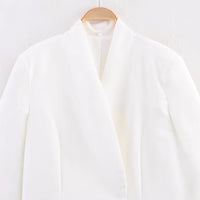 Drusilla | Women's Asymmetric Elegant Modern Blazer in White