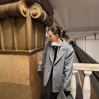Dulcie | Women's Pockets Elegant Blazer in Gray