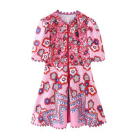 Duscha | Women's Ruffle Detail Floral Maxi Dress in Multicolor