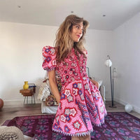 Duscha | Women's Ruffle Detail Floral Maxi Dress in Multicolor