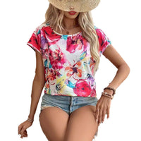 Eadwyn | Women's Lightweight Floral Blouse in Red