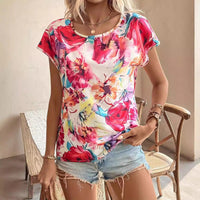 Eadwyn | Women's Lightweight Floral Blouse in Red
