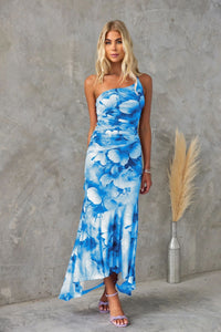 Eadwyn | Women's Casual Wedding Guest Maxi Dress in Blue