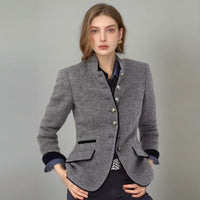 Eartha | Women's Button-Front Pockets Elegant Blazer