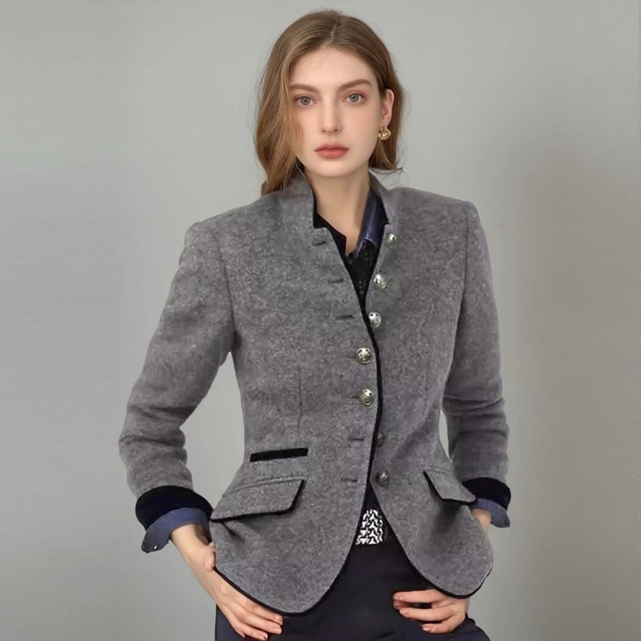 Eartha | Women's Button-Front Pockets Elegant Blazer