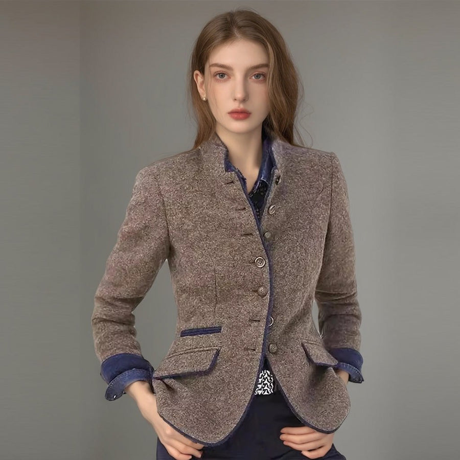 Eartha | Women's Button-Front Pockets Elegant Blazer