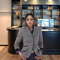 Eartha | Women's Button-Front Pockets Elegant Blazer