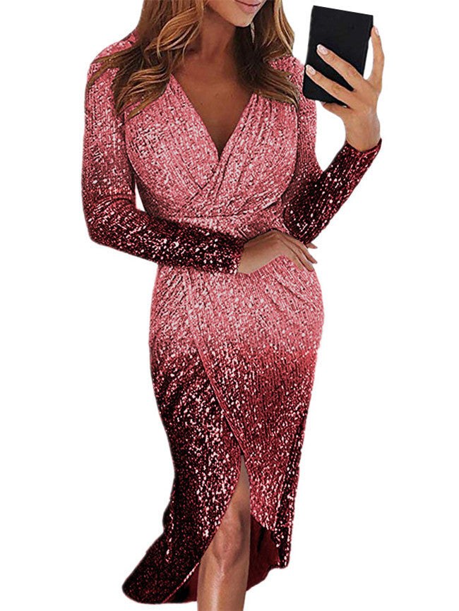 Eartha | Women's Elegant Wrap Dress in Red