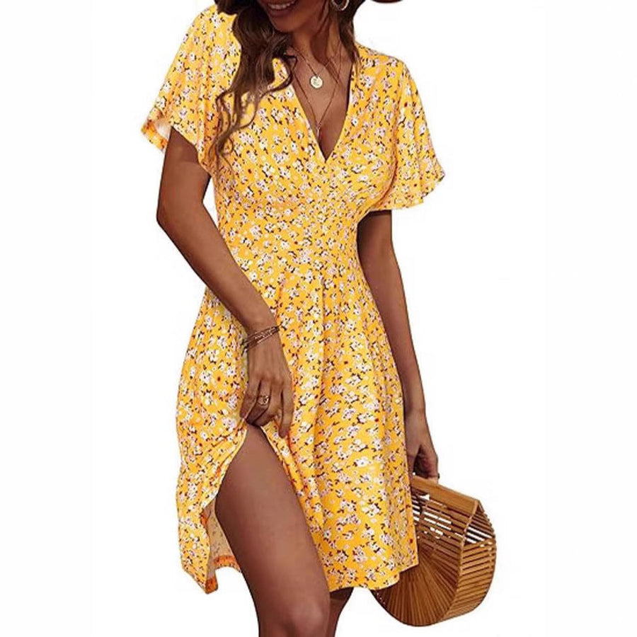 Ebba | Women's Short Sleeve Floral Summer Dress