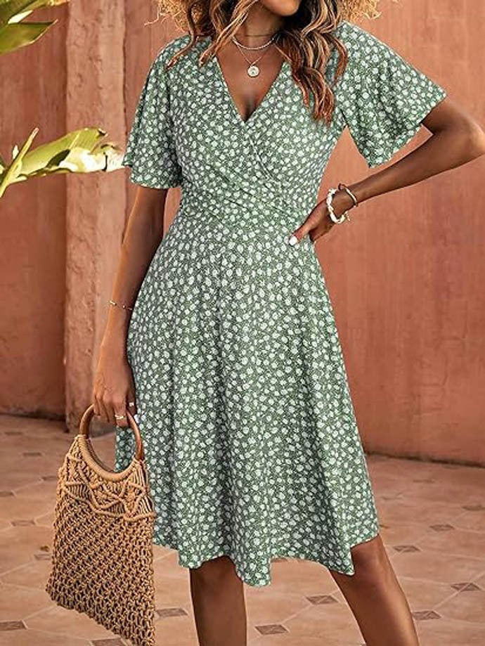 Ebba | Women's Short Sleeve Floral Summer Dress