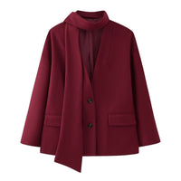 Ebba | Women's Elegant Chic Blazer in Wine Red