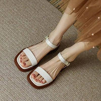 Ebba | Women's Flat Open Toe Strap Sandals in White