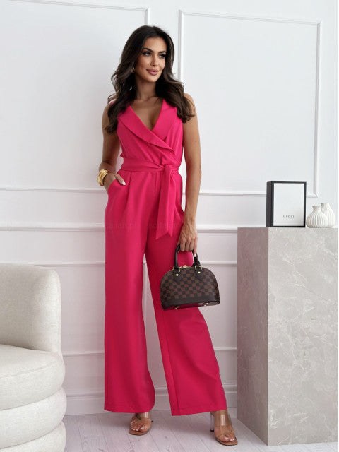 Edelgard | Women's Wrap Tailored Jumpsuit in Magenta