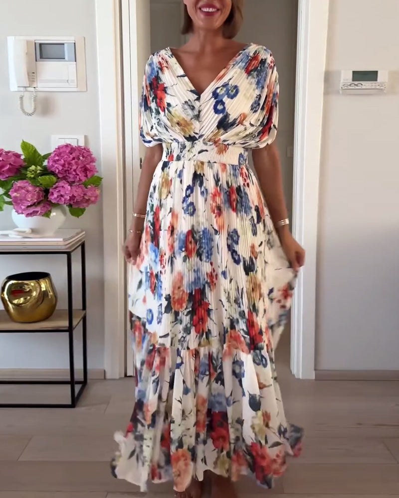 Edelweiss | Women's Floral V-Neck Wedding Guest Maxi Dress